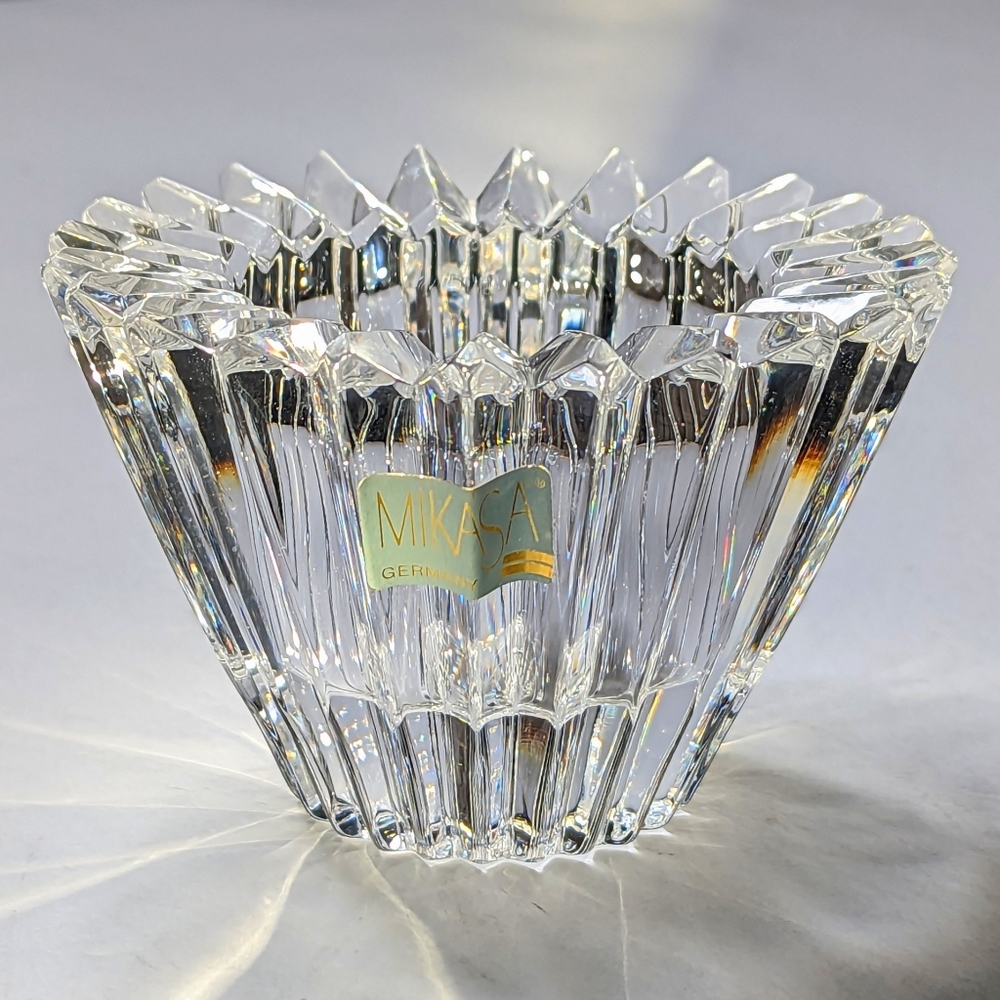 Mikasa Lead Crystal Tea Light Candle Holder Germany Absolutely Stunning Piece